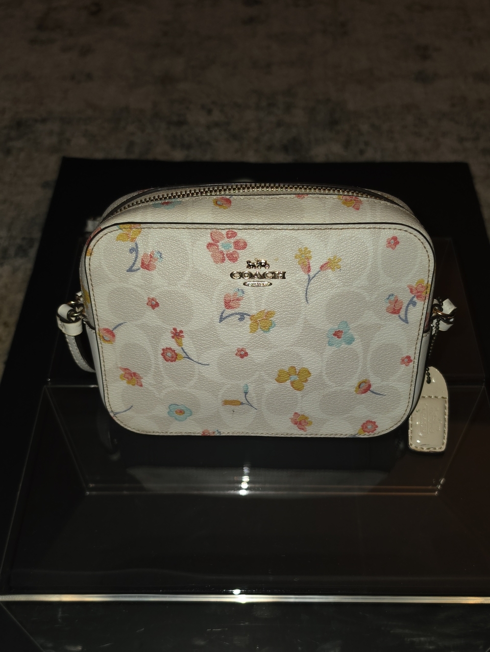 Coach Mini Camera Bag In Signature Canvas Crossbody. A2239-C8700. 7×5×2
